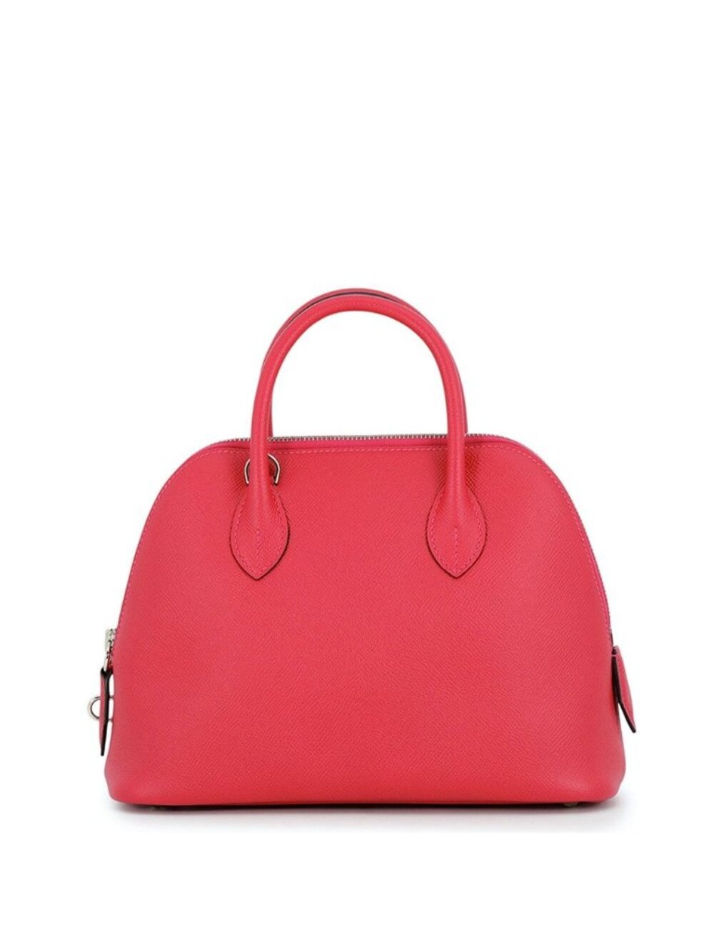 Hermes Bolide 1923 25 Framboise Silver Epsom 2-Way Handbag